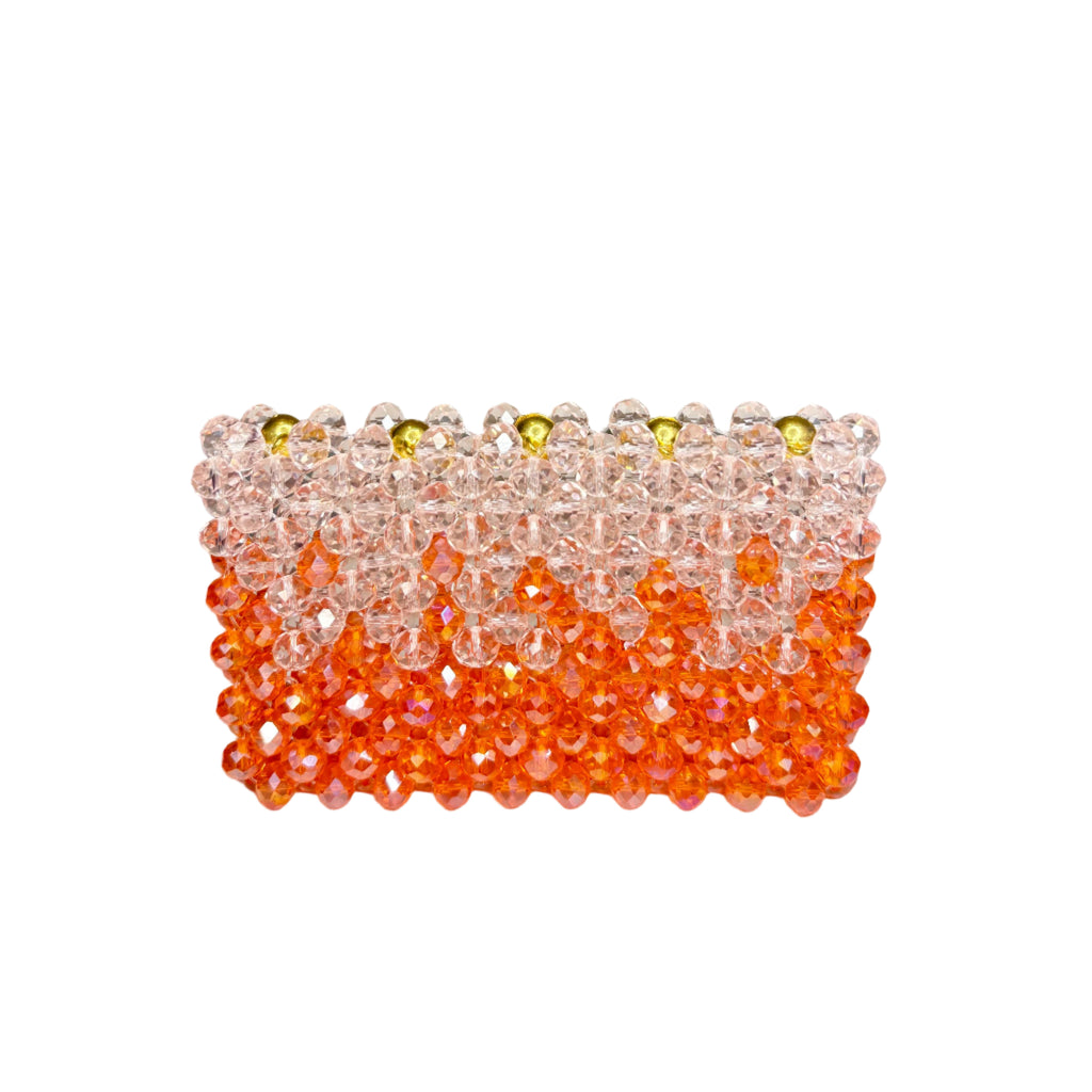 GLASS CRYSTAL MAGNETIC WALLET-ORANGE OMBRE