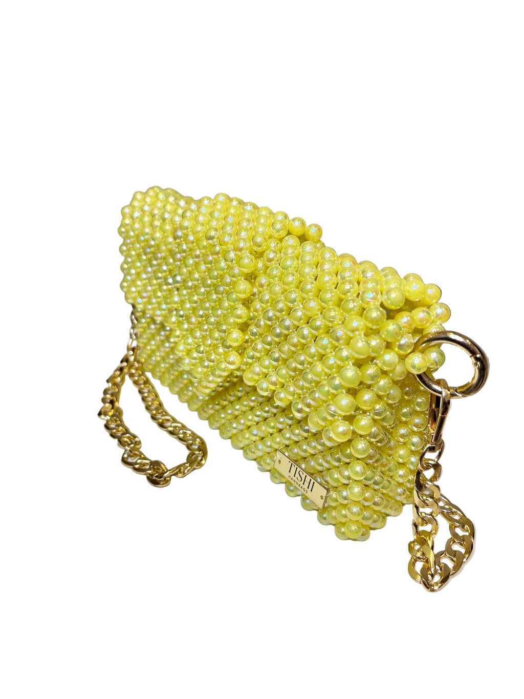 ACRYLIC BEAD BAG-PALE AMBER