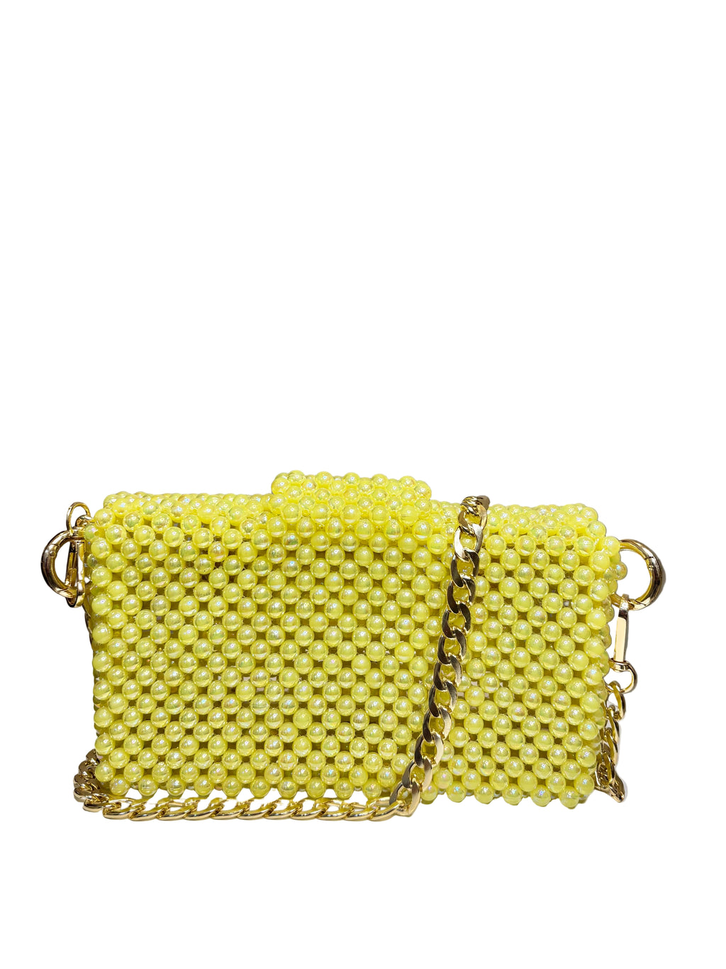 ACRYLIC BEAD BAG-PALE AMBER