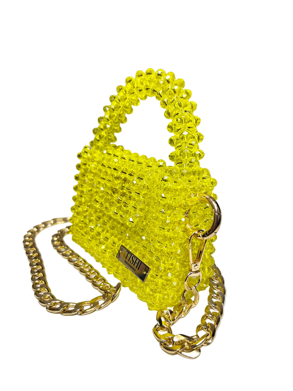MINI GLASS CRYSTAL BEAD BAG-LEMON