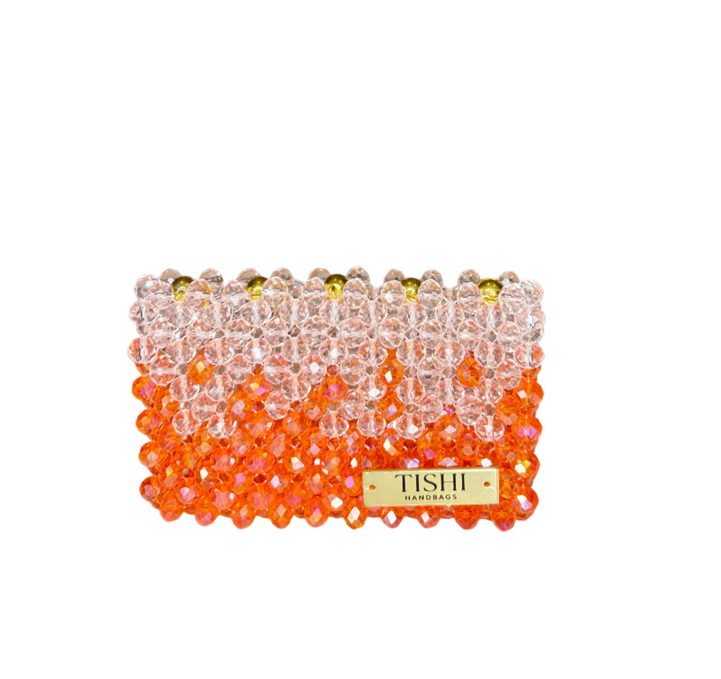 GLASS CRYSTAL MAGNETIC WALLET-ORANGE OMBRE